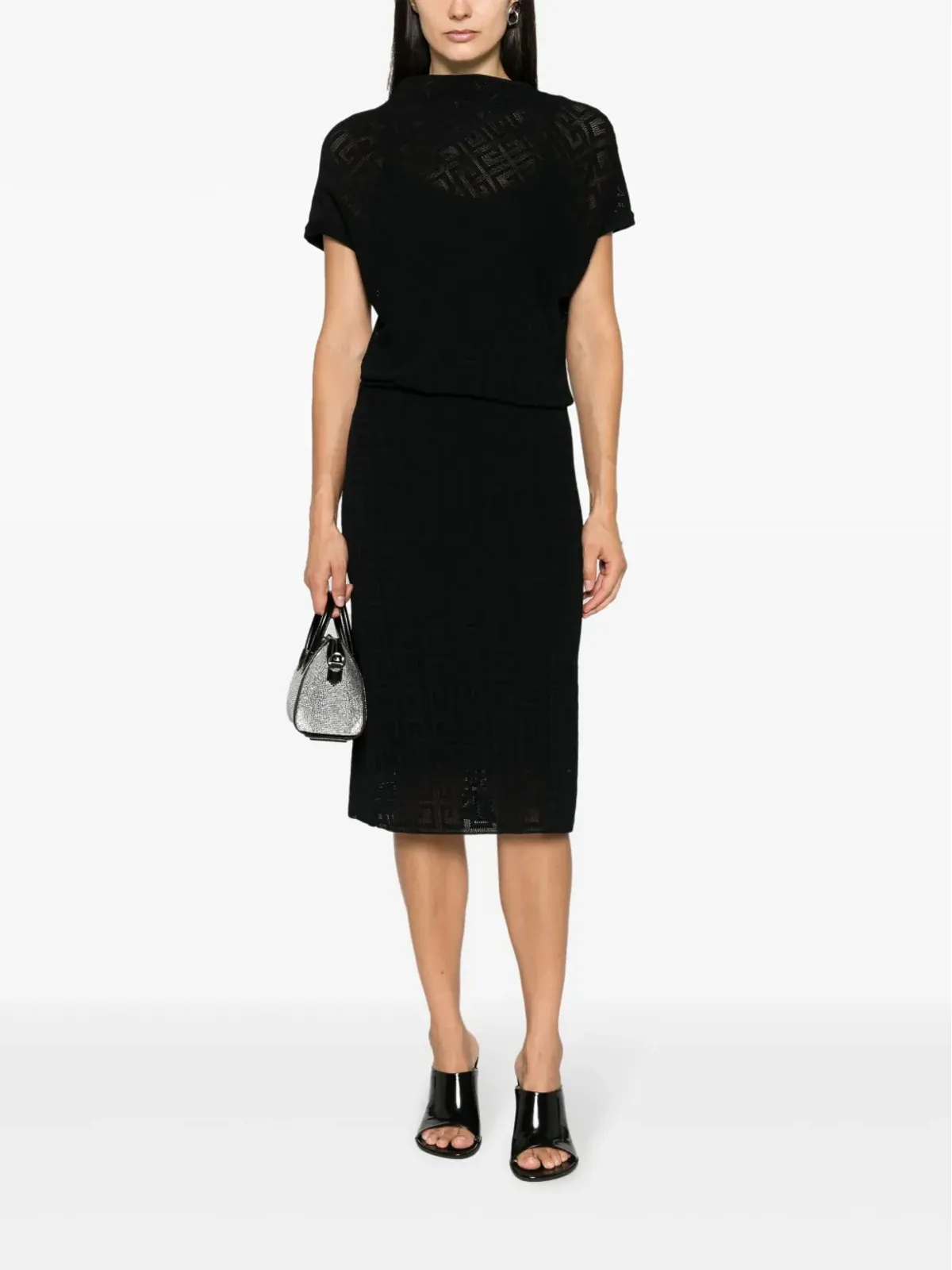 Givenchy 4Gジャカード ドレープ ミディドレス - 画像2