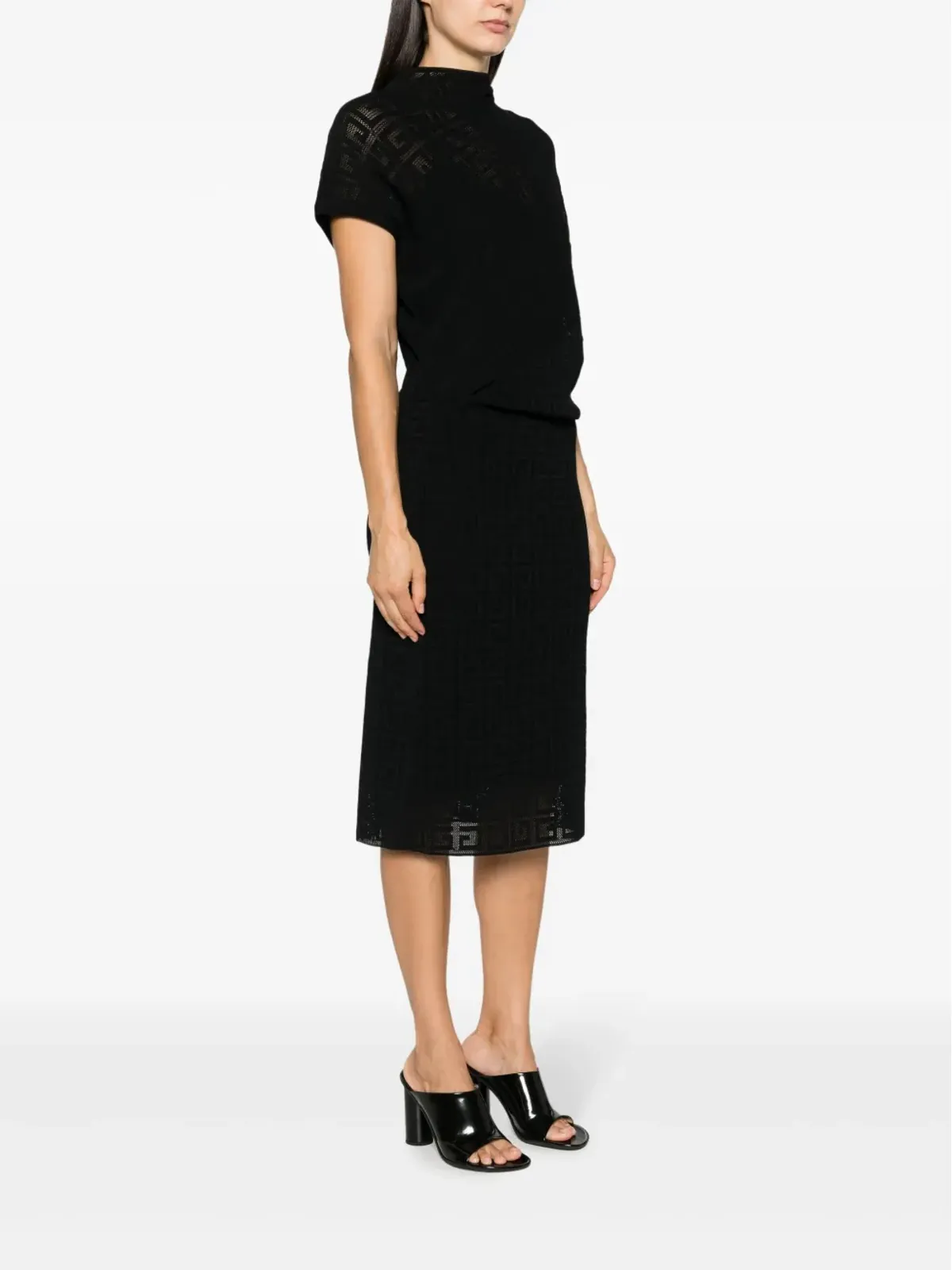 Givenchy 4Gジャカード ドレープ ミディドレス - 画像3