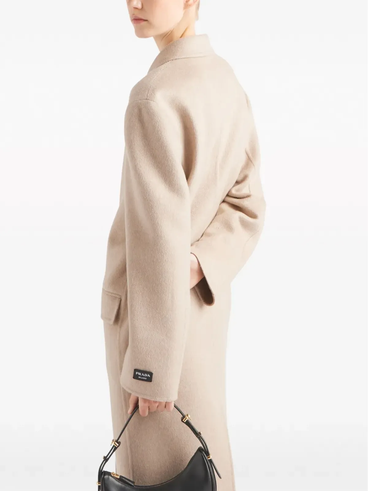 Prada ダブルブレスト ベロア カシミヤ コート - ニュートラルカラー - 画像5