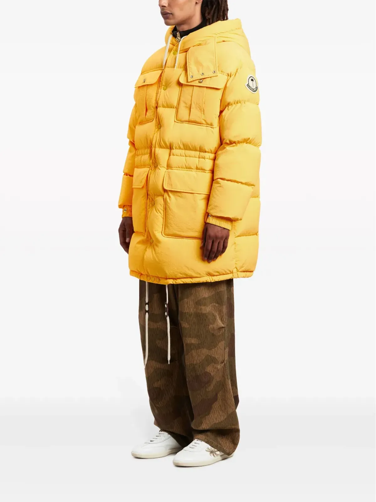 Palm Angels x Moncler ロングパーカコート - イエロー - 画像5