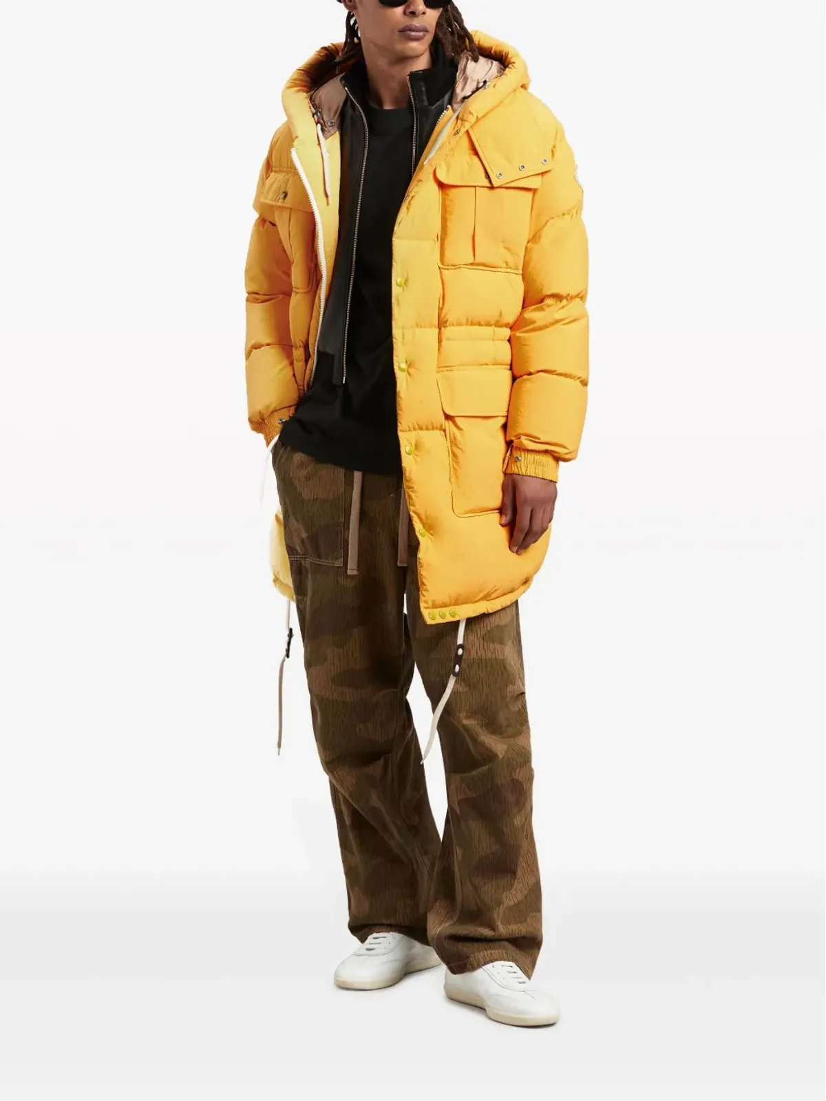 Palm Angels x Moncler ロングパーカコート - イエロー - 画像2