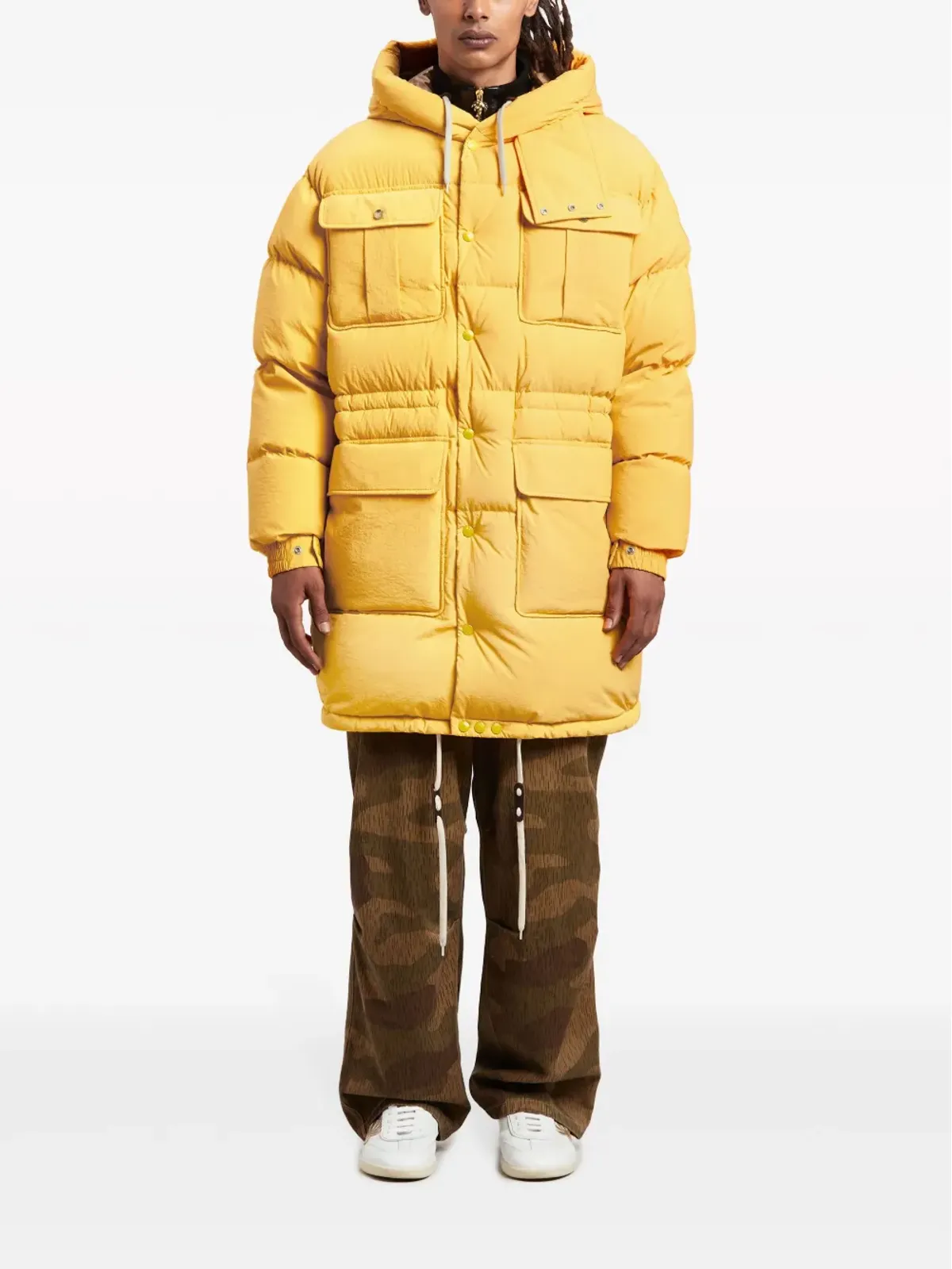 Palm Angels x Moncler ロングパーカコート - イエロー - 画像4