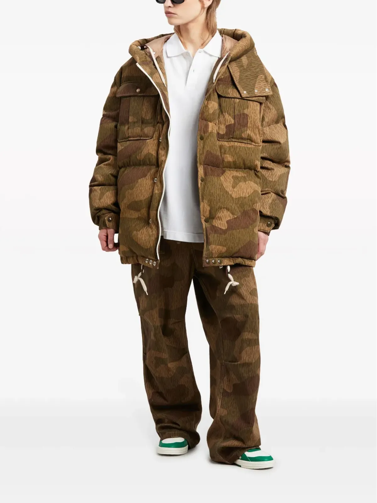 Palm Angels x Moncler カモフラージュ柄 ロングパーカコート - 画像3