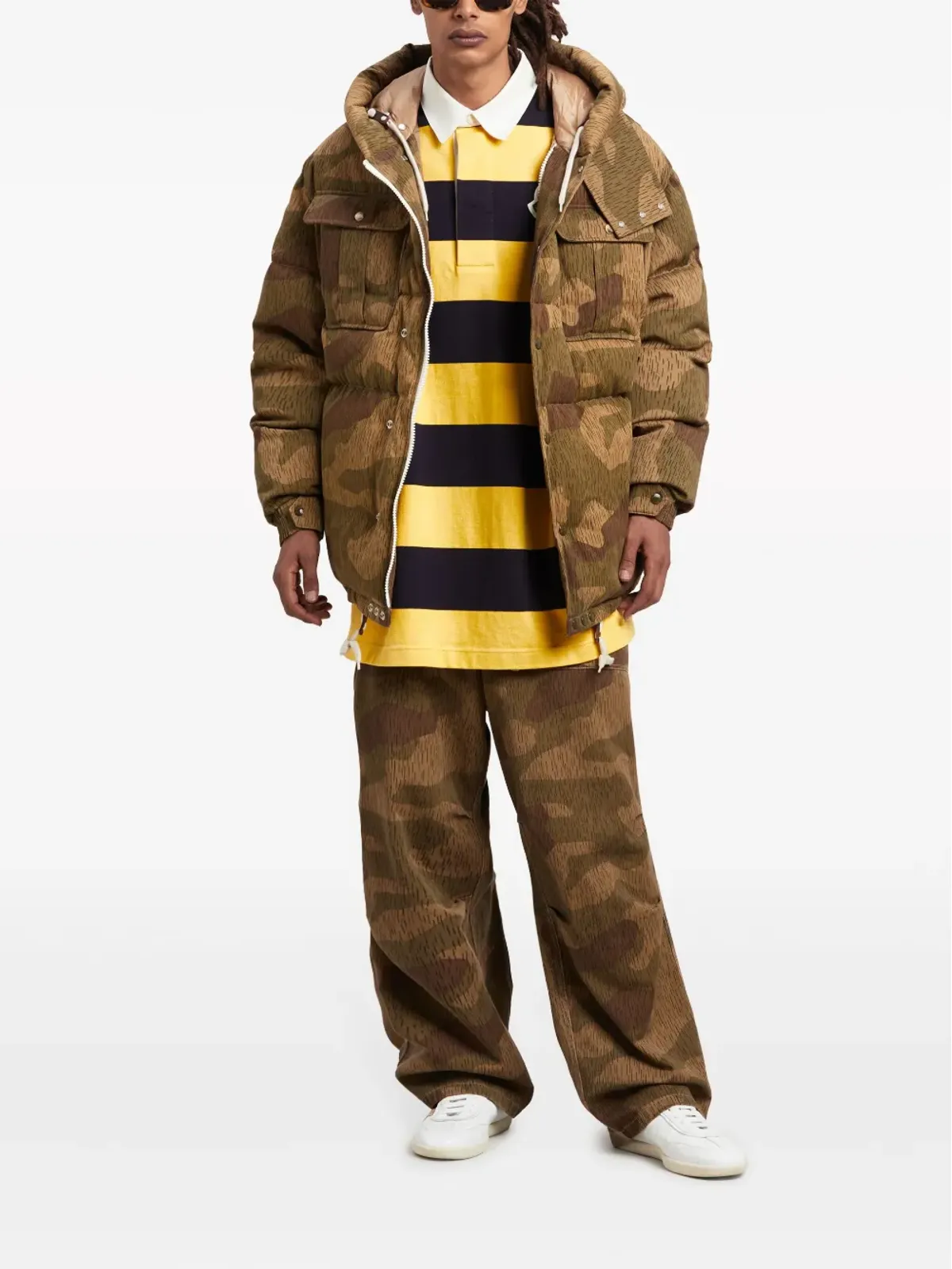 Palm Angels x Moncler ロゴアップリケ付きストライプポロシャツ - Yellow - 画像2
