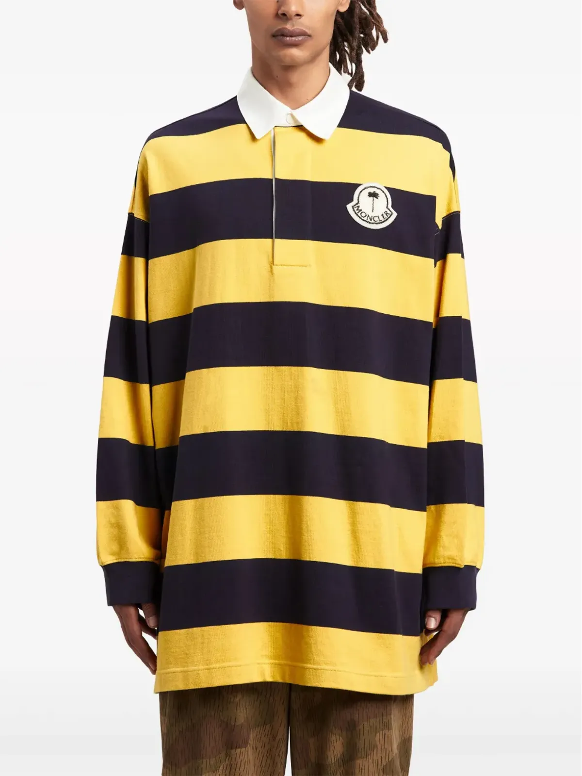 Palm Angels x Moncler ロゴアップリケ付きストライプポロシャツ - Yellow - 画像4