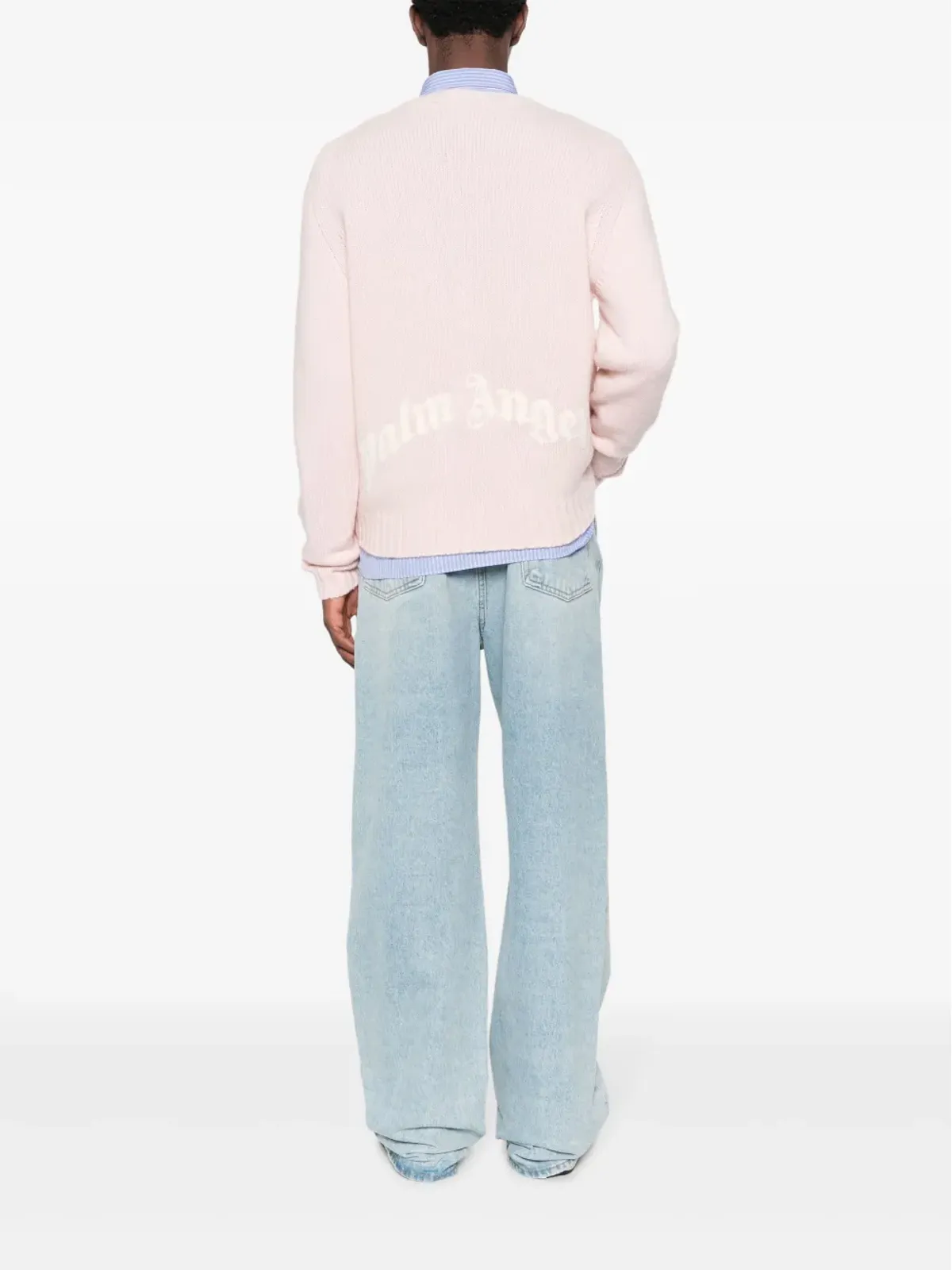 Palm Angels curved-logo ウール混紡 ニットセーター - 画像2