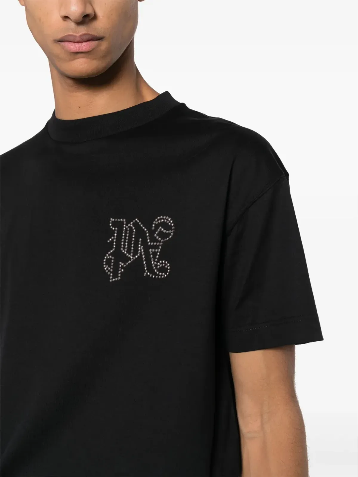 Palm Angels モノグラムアップリケ コットン Tシャツ - ブラック - 画像5
