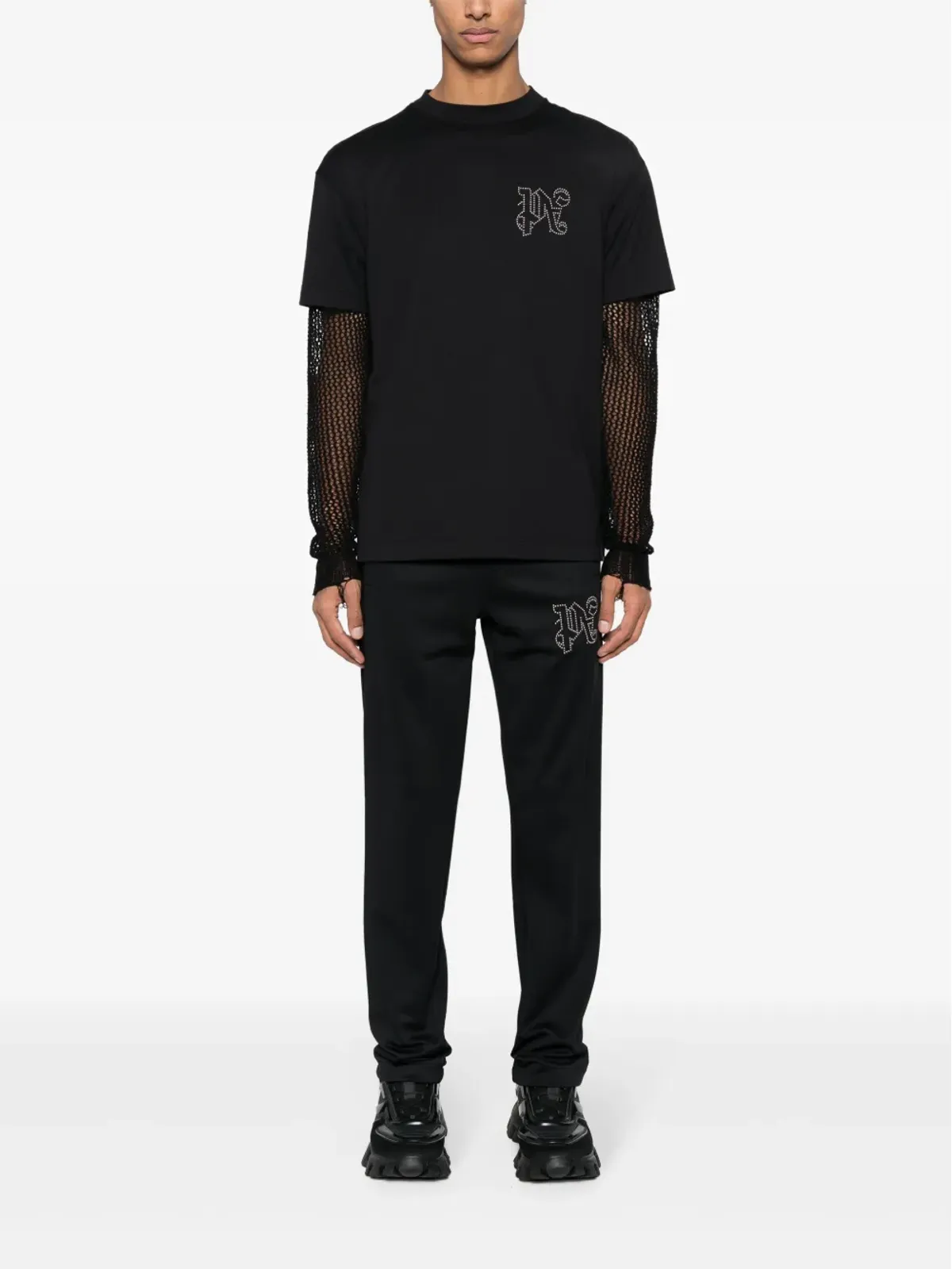 Palm Angels モノグラムアップリケ コットン Tシャツ - ブラック - 画像2