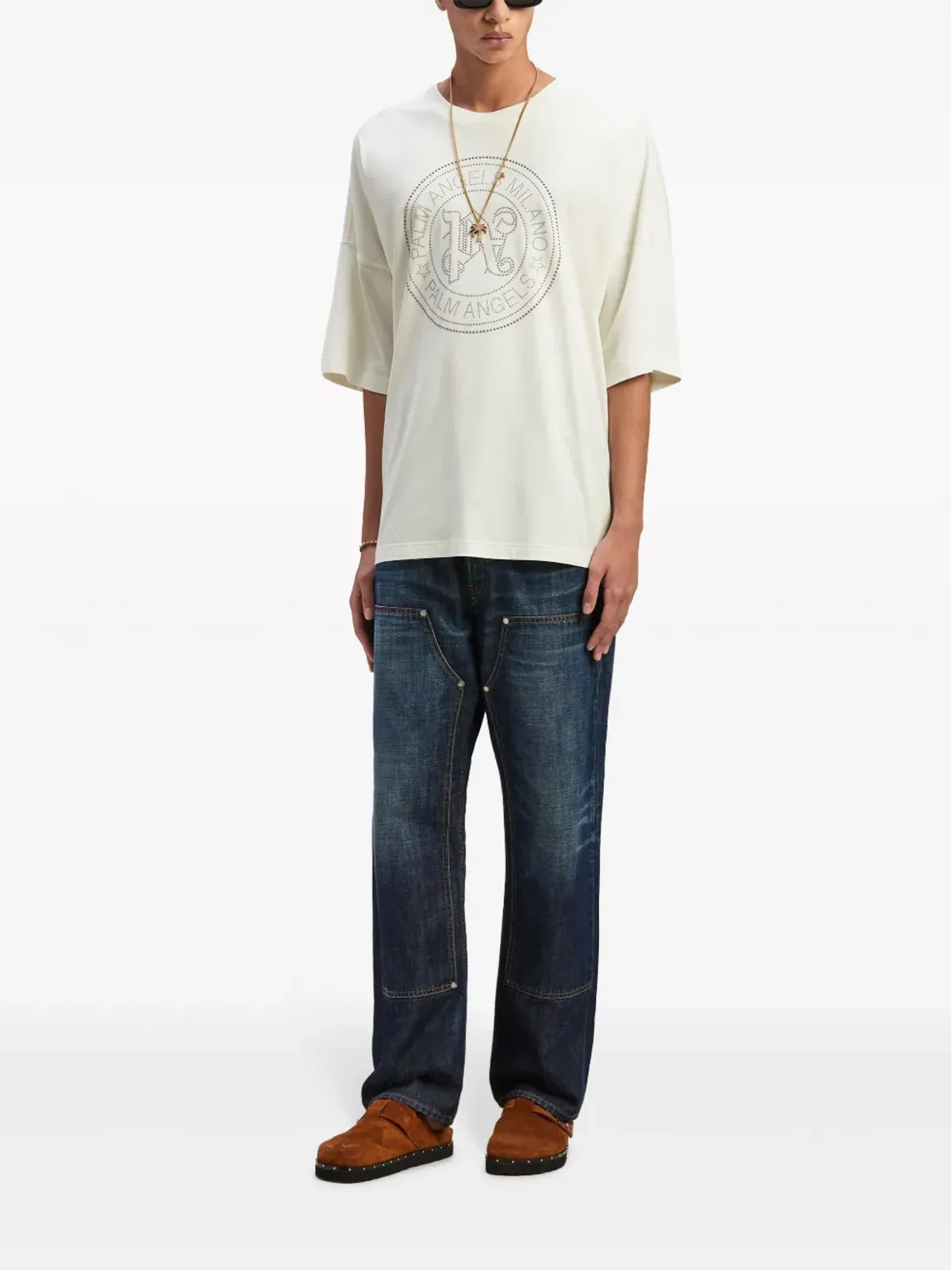 Palm Angels Milano スタッズ入り Tシャツ - ホワイト - 画像2