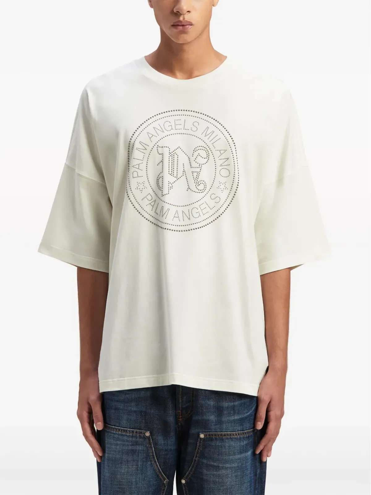 Palm Angels Milano スタッズ入り Tシャツ - ホワイト - 画像3