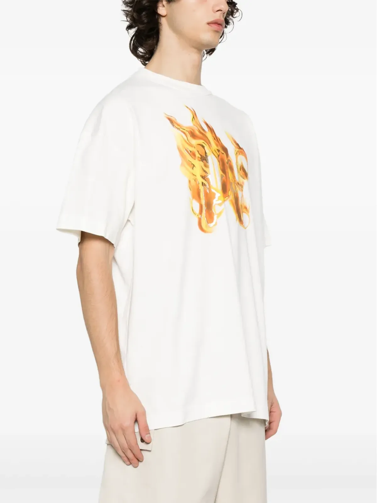 Palm Angels バーニングモノグラムプリント Tシャツ - ホワイト - 画像3