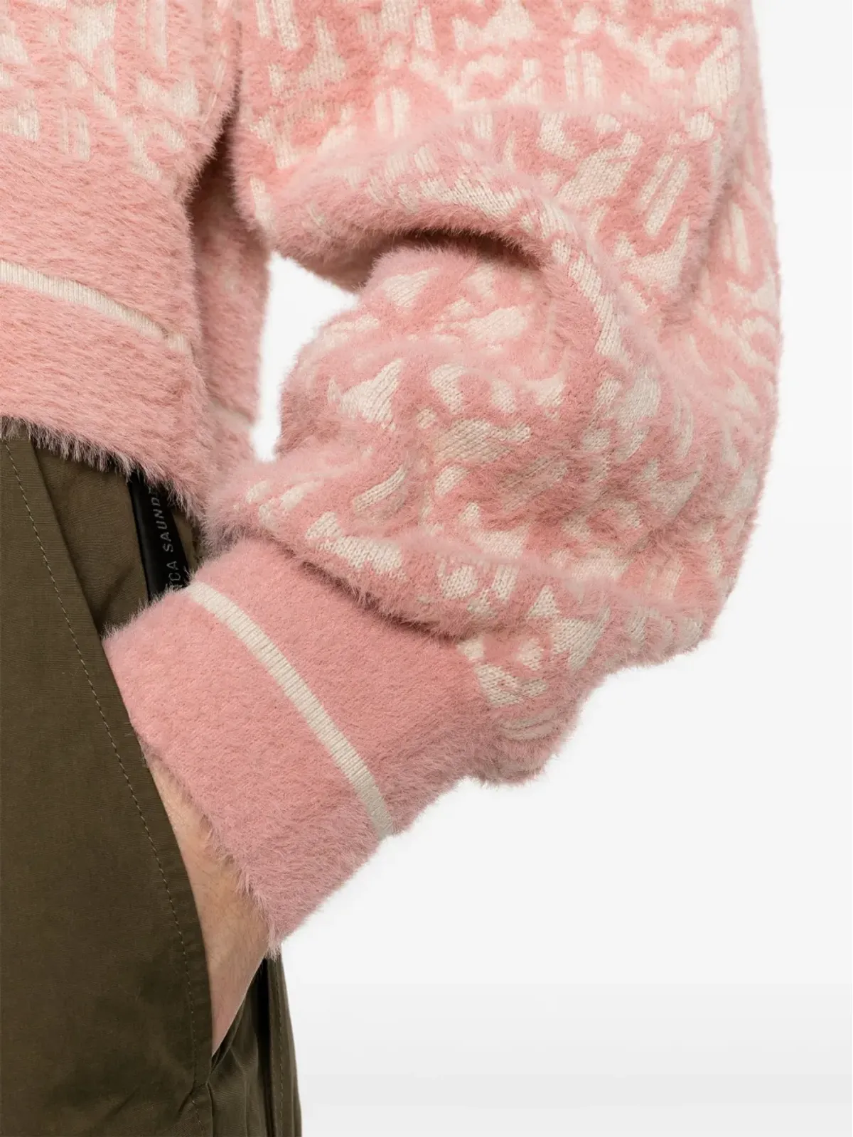 Palm Angels モノグラムジャカード クロップド ジャンパー - ニュートラル - 画像5
