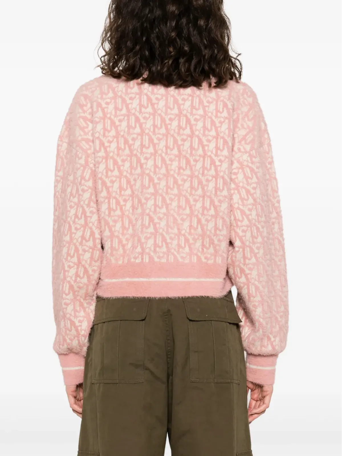 Palm Angels モノグラムジャカード クロップド ジャンパー - ニュートラル - 画像4