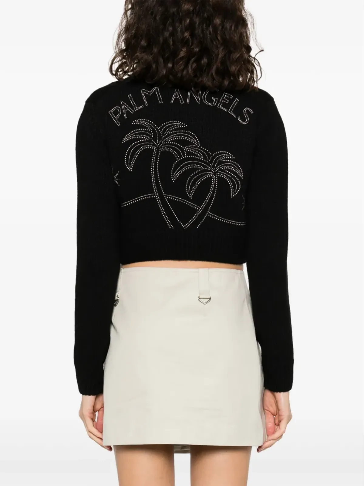 Palm Angels モノグラムアップリケ ジップアップ スウェットシャツ ブラック - 画像4