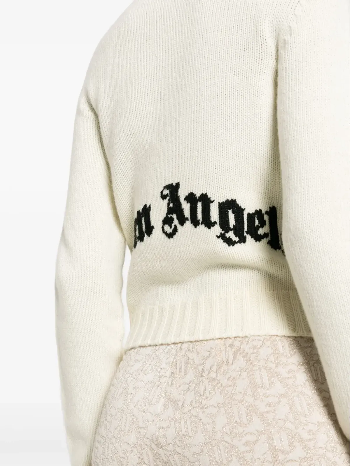 Palm Angels curved-logo ウール混紡ニットセーター - 画像5
