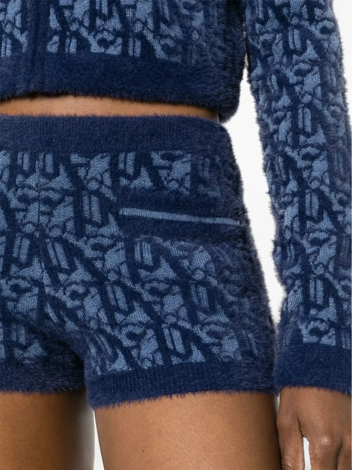 Palm Angels モノグラムジャカード編みショーツ - ブルー - 画像5