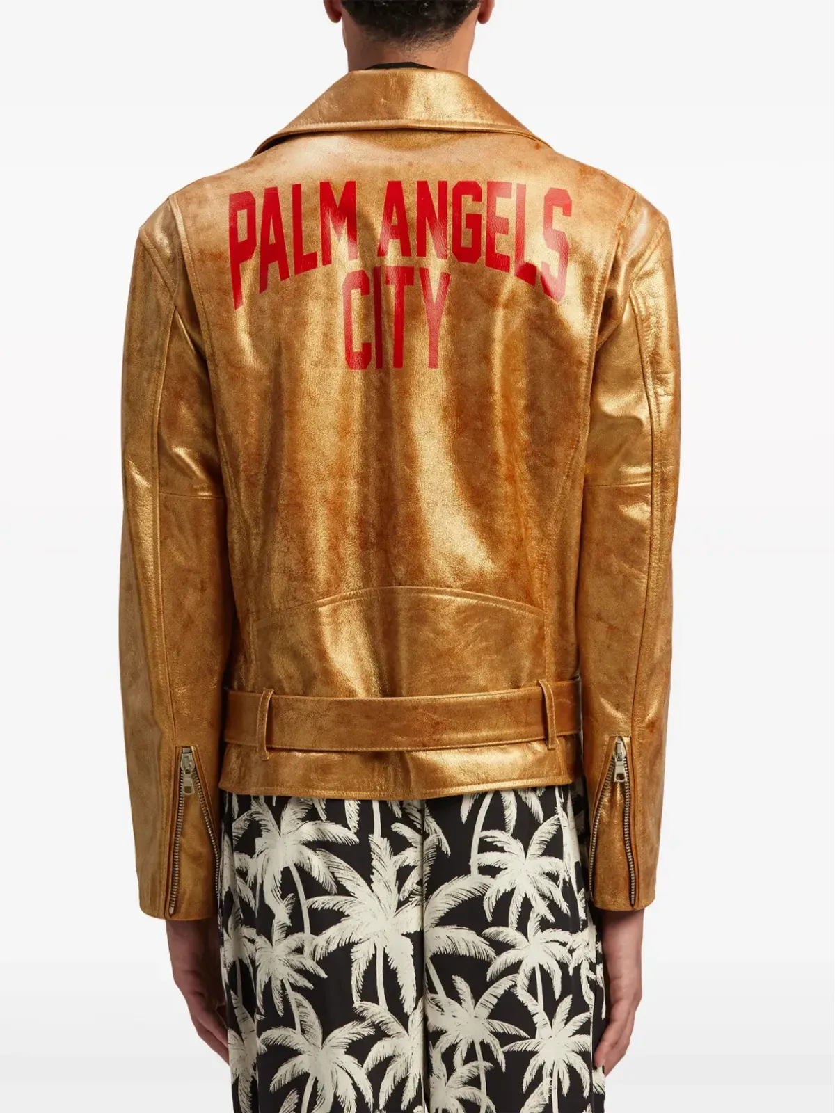 Palm Angels シティ ラミネーテッド バイカージャケット - 画像5