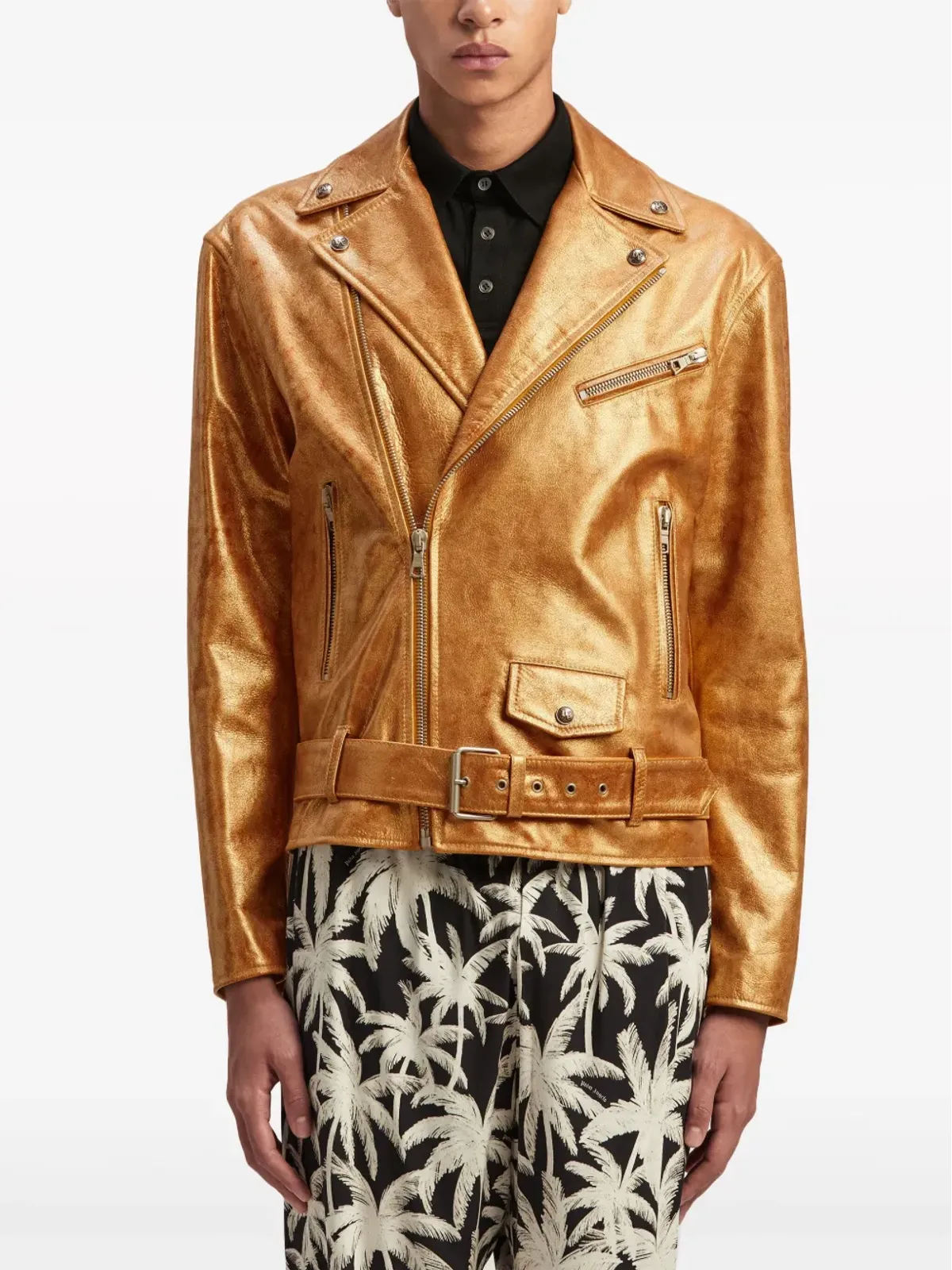 Palm Angels シティ ラミネーテッド バイカージャケット - 画像3