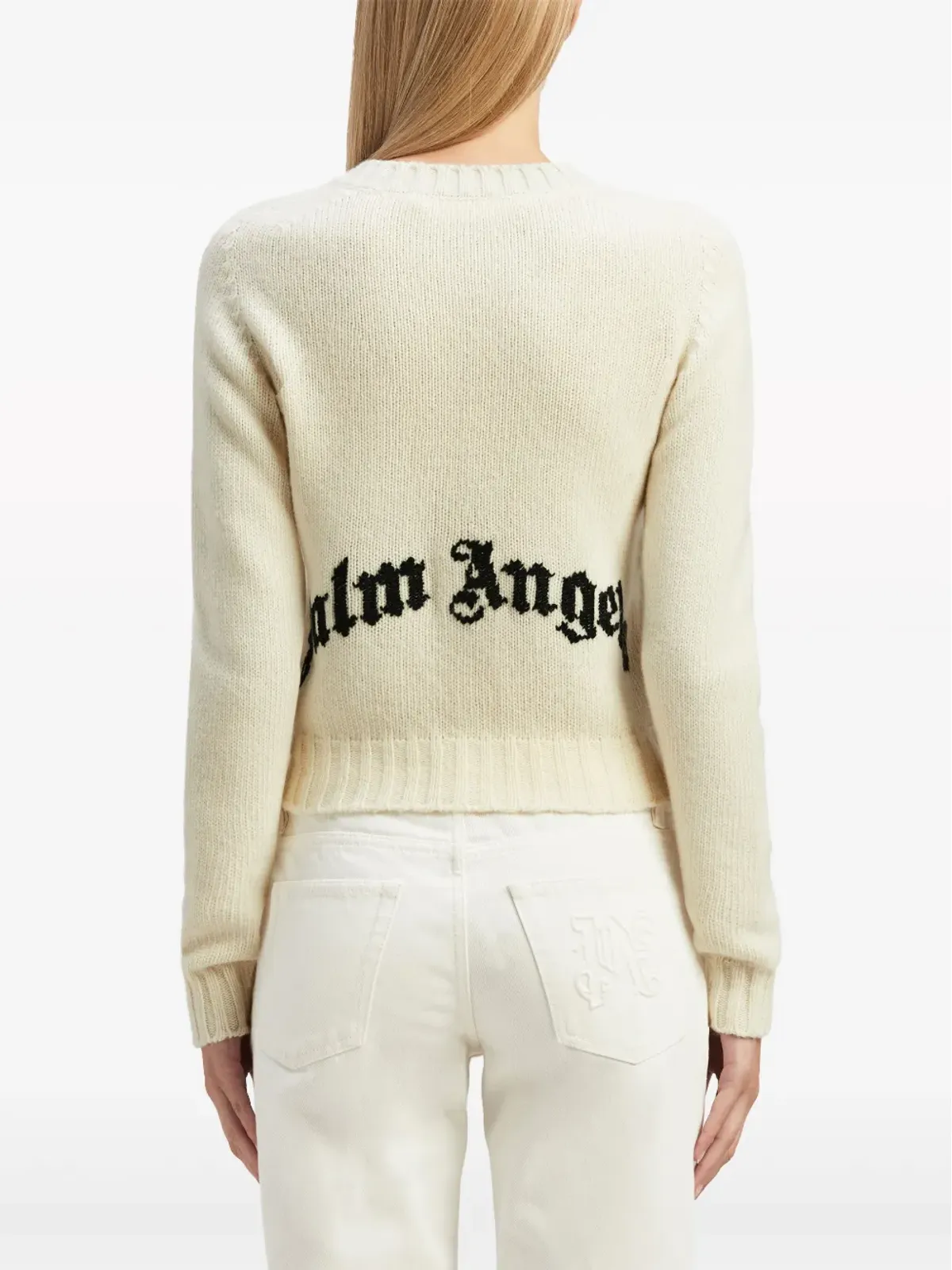 Palm Angels 曲線ロゴ ウール混紡カーディガン - ニュートラルカラー - 画像5