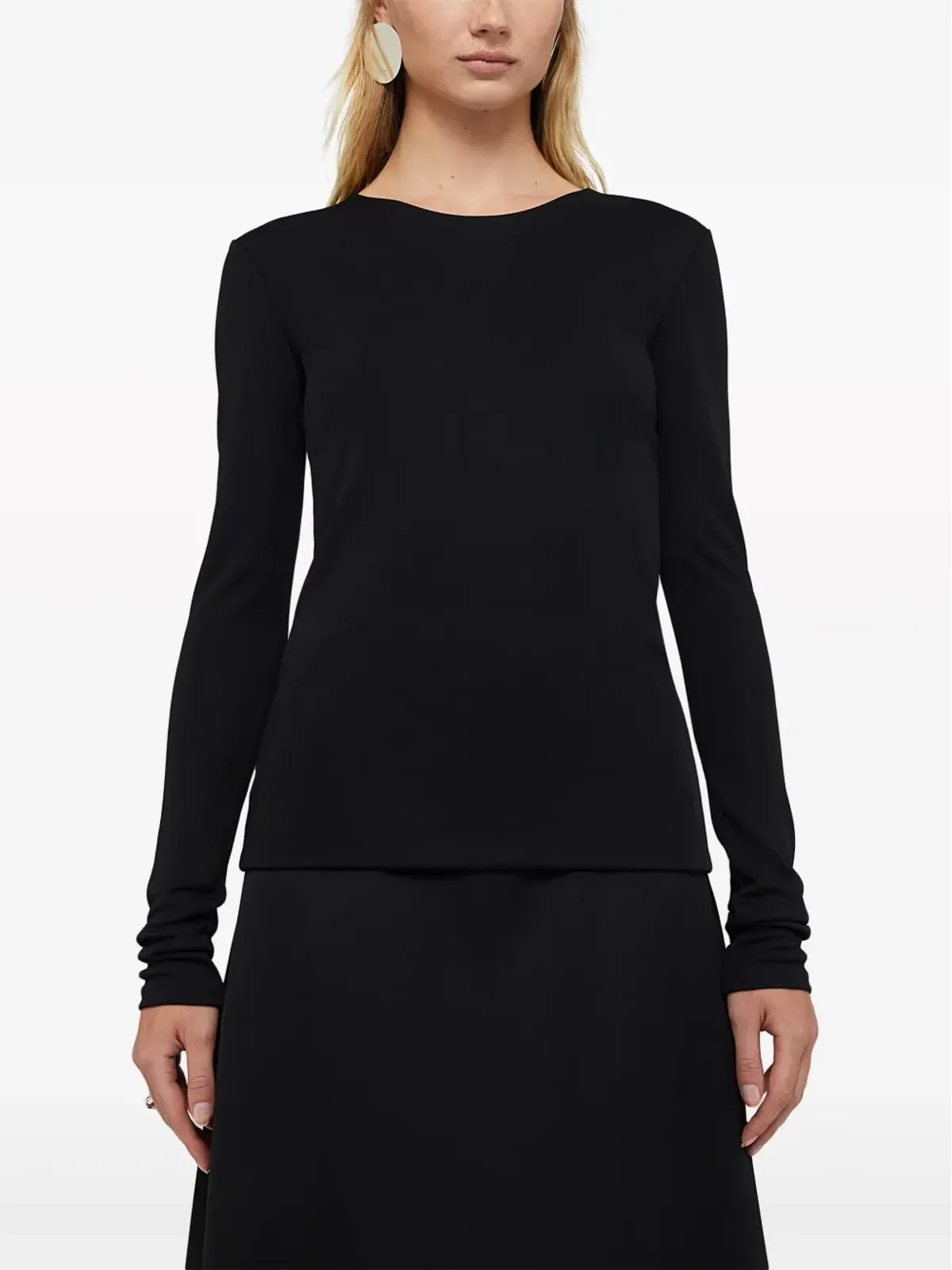 Jil Sander ジャージー長袖Tシャツ ブラック - 画像2