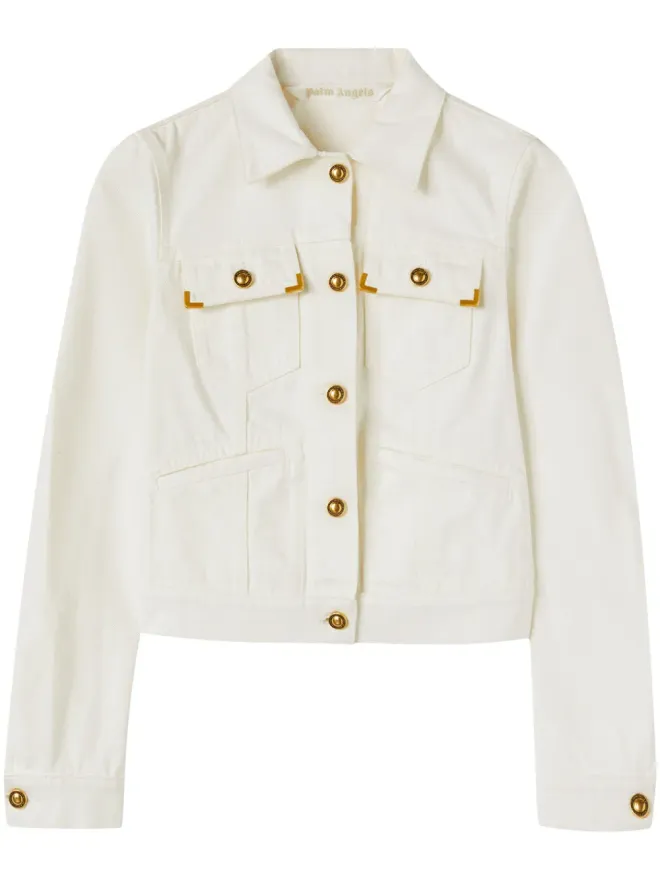 Palm Angels Palm Angels スプレッドカラー デニムジャケット - ホワイトの商品画像