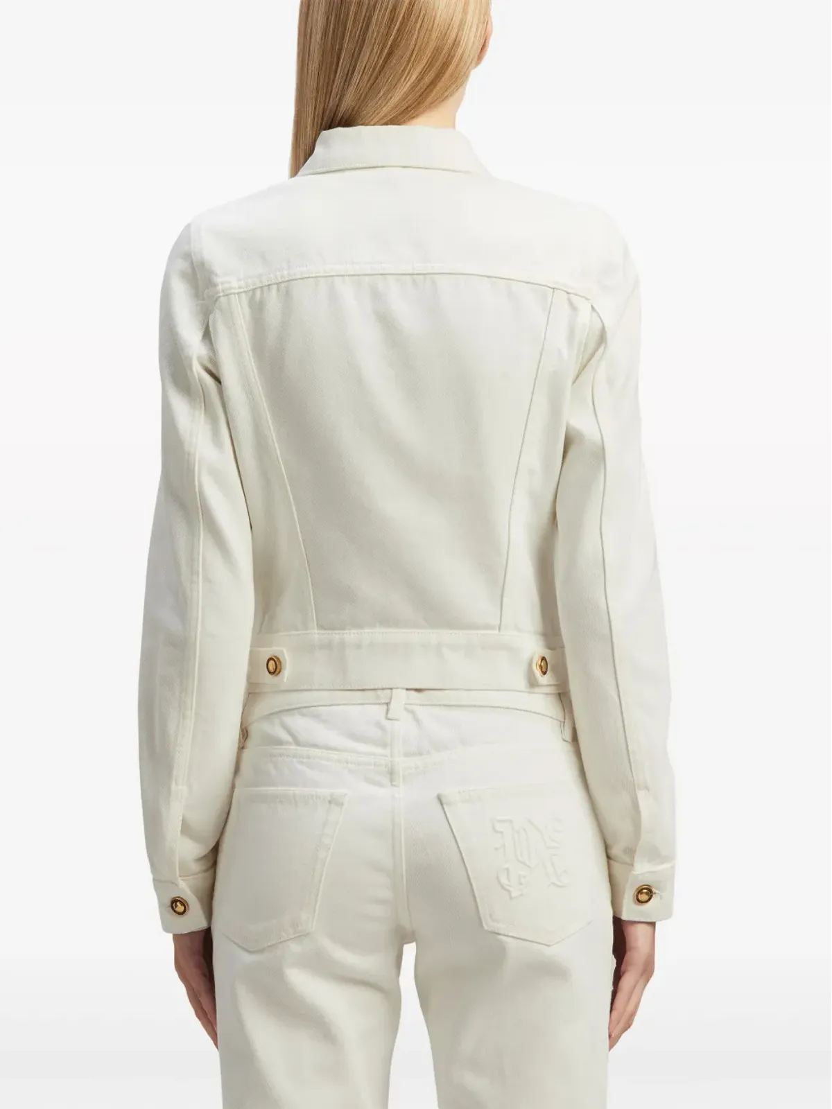 Palm Angels スプレッドカラー デニムジャケット - ホワイト - 画像5