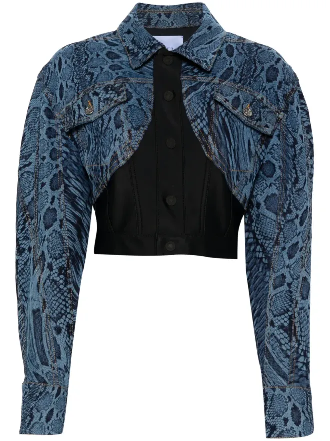 Mugler Mugler 蛇柄パネルデニムジャケットの商品画像