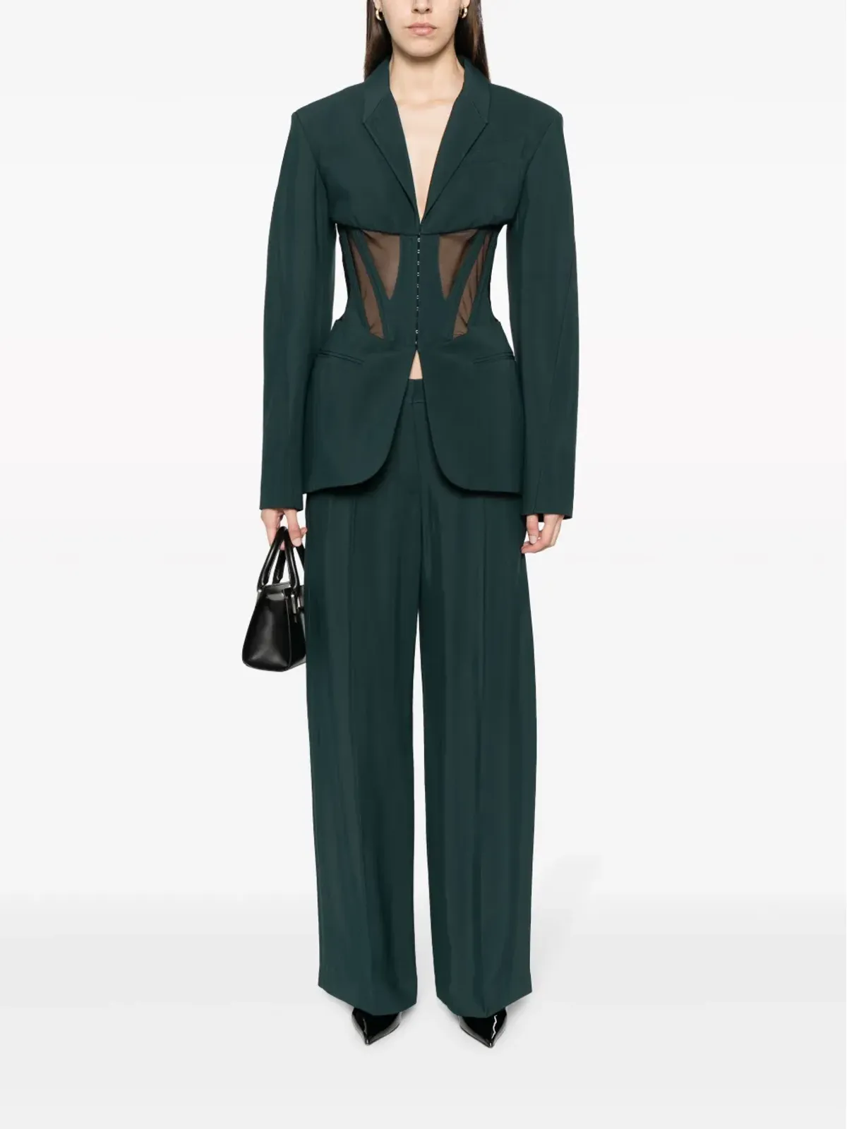 Mugler カットアウト・ワイドレッグパンツ - 画像2