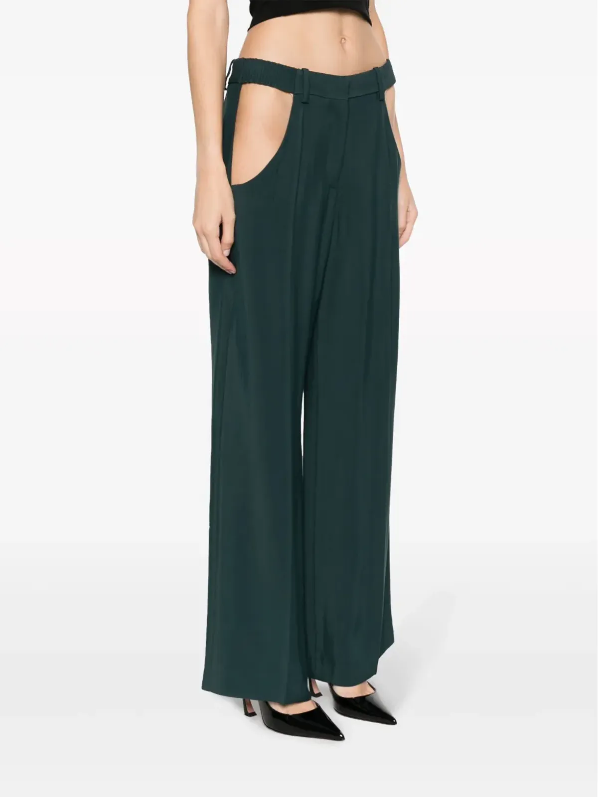 Mugler カットアウト・ワイドレッグパンツ - 画像3