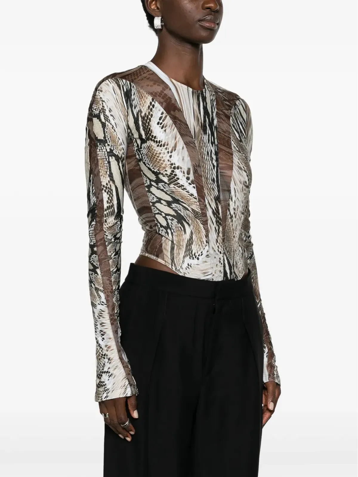 Mugler イリュージョン・シアーパネルドボディスーツ - 画像3