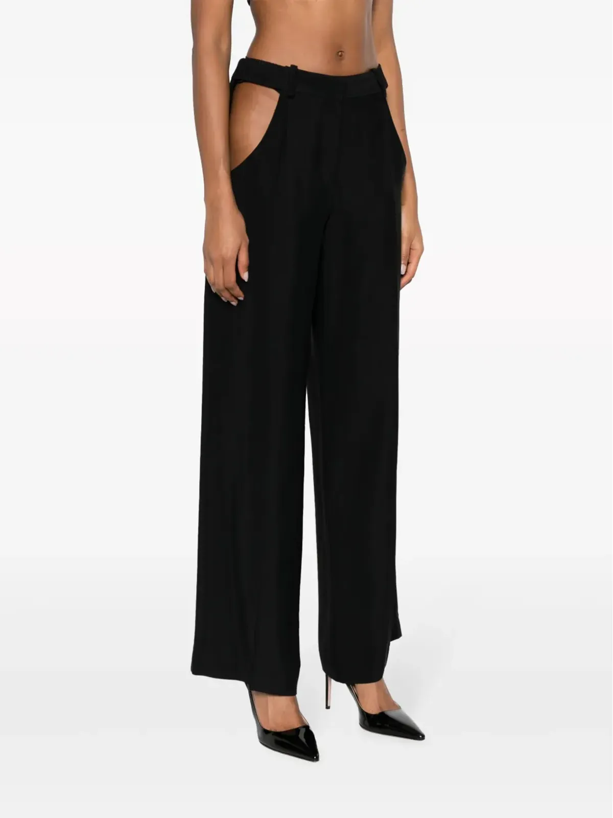 Mugler ワイドレッグ カットアウト トラウザーズ - 画像3