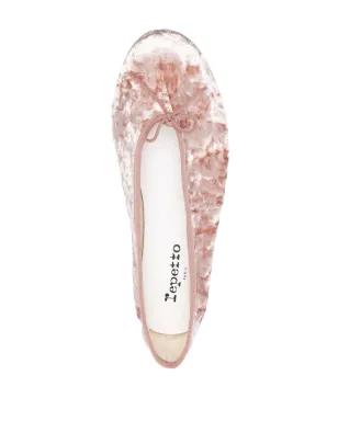 Repetto クラッシュドベルベット バレリーナシューズ - サムネイル4