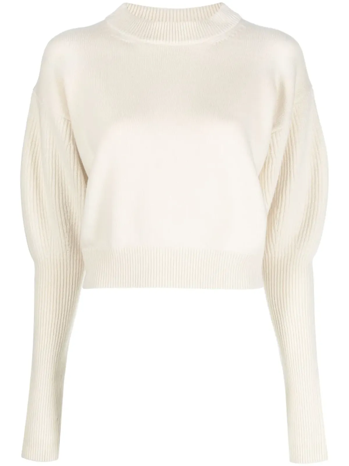 Alexander McQueen クロップド ウール/カシミヤ混紡 ニットセーター - 画像1
