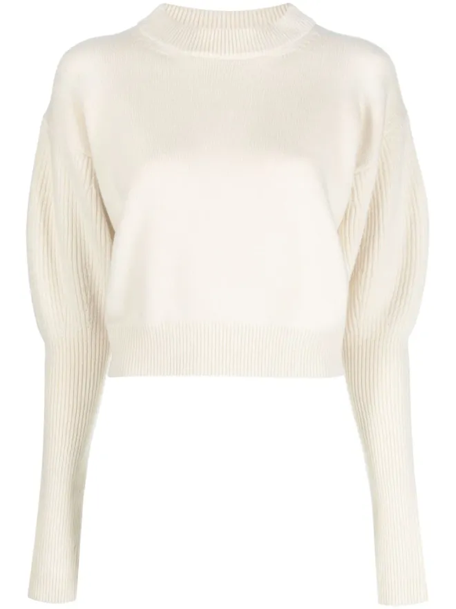 Alexander McQueen Alexander McQueen クロップド ウール/カシミヤ混紡 ニットセーターの商品画像