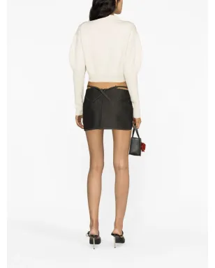 Alexander McQueen クロップド ウール/カシミヤ混紡 ニットセーター - サムネイル4