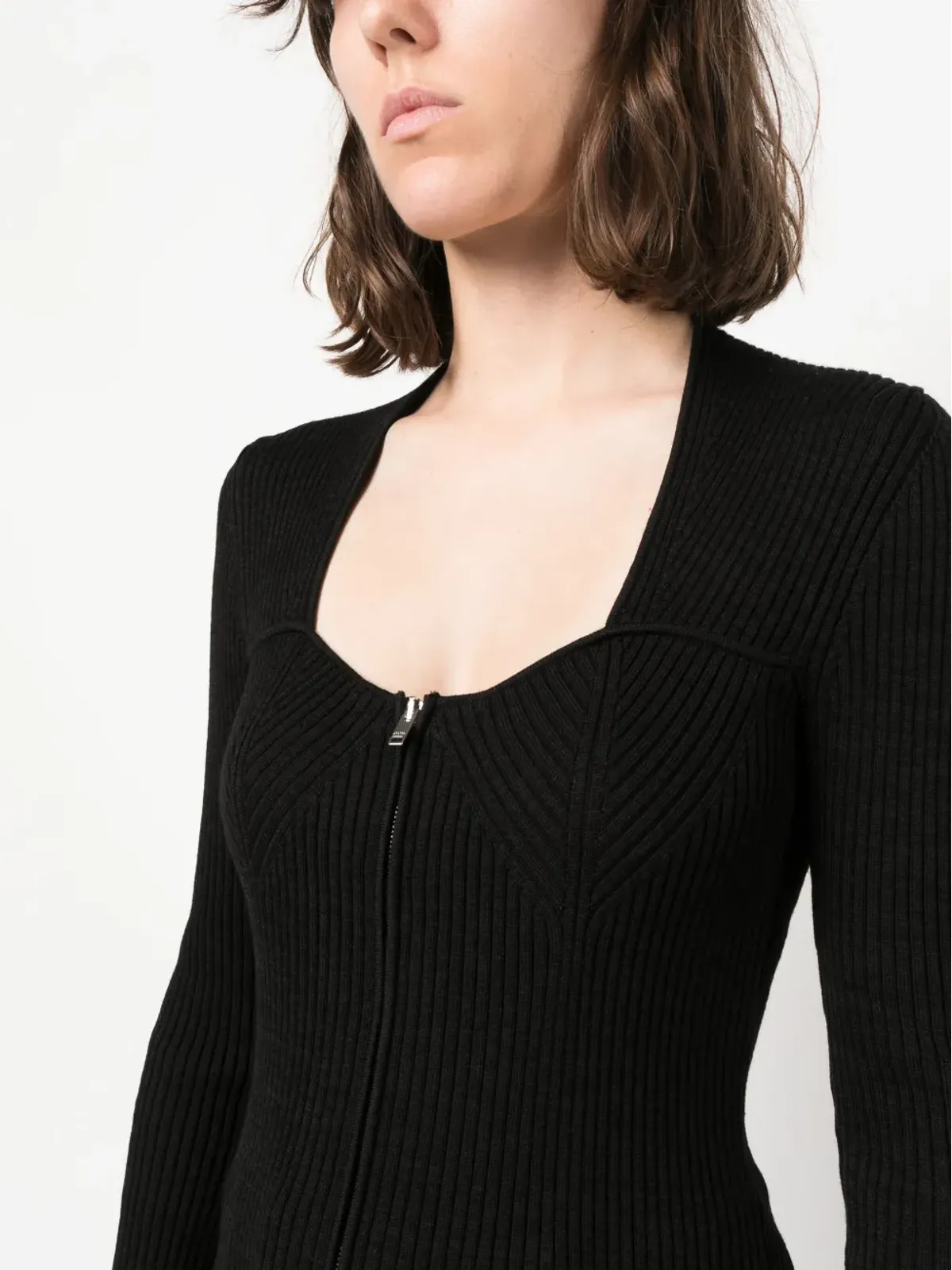 ISABEL MARANT ゼリエ リブ編みジップアップカーディガン - 画像5