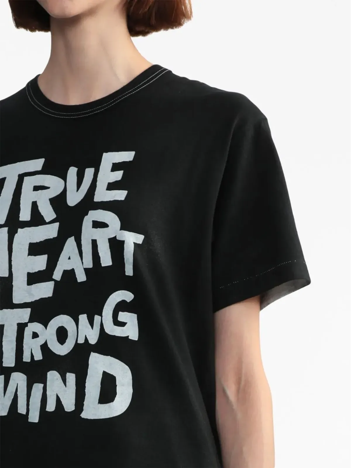 Black Comme Des Garçons スローガンプリント コットンTシャツ - 画像5