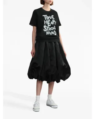 Black Comme Des Garçons スローガンプリント コットンTシャツ - サムネイル2