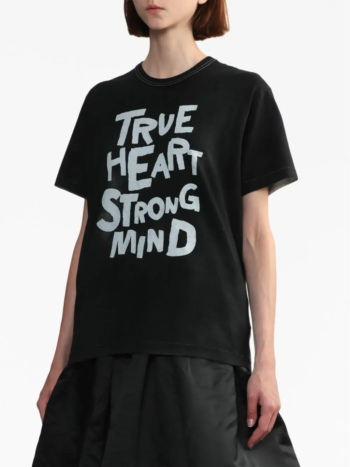 Black Comme Des Garçons スローガンプリント コットンTシャツ - 画像3