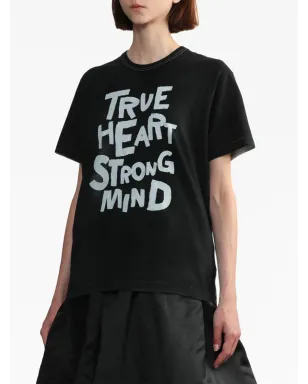 Black Comme Des Garçons スローガンプリント コットンTシャツ - サムネイル3
