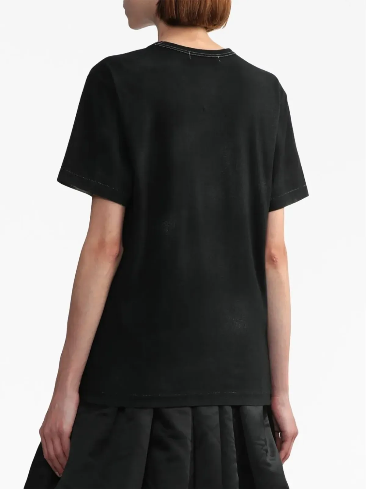 Black Comme Des Garçons スローガンプリント コットンTシャツ - 画像4