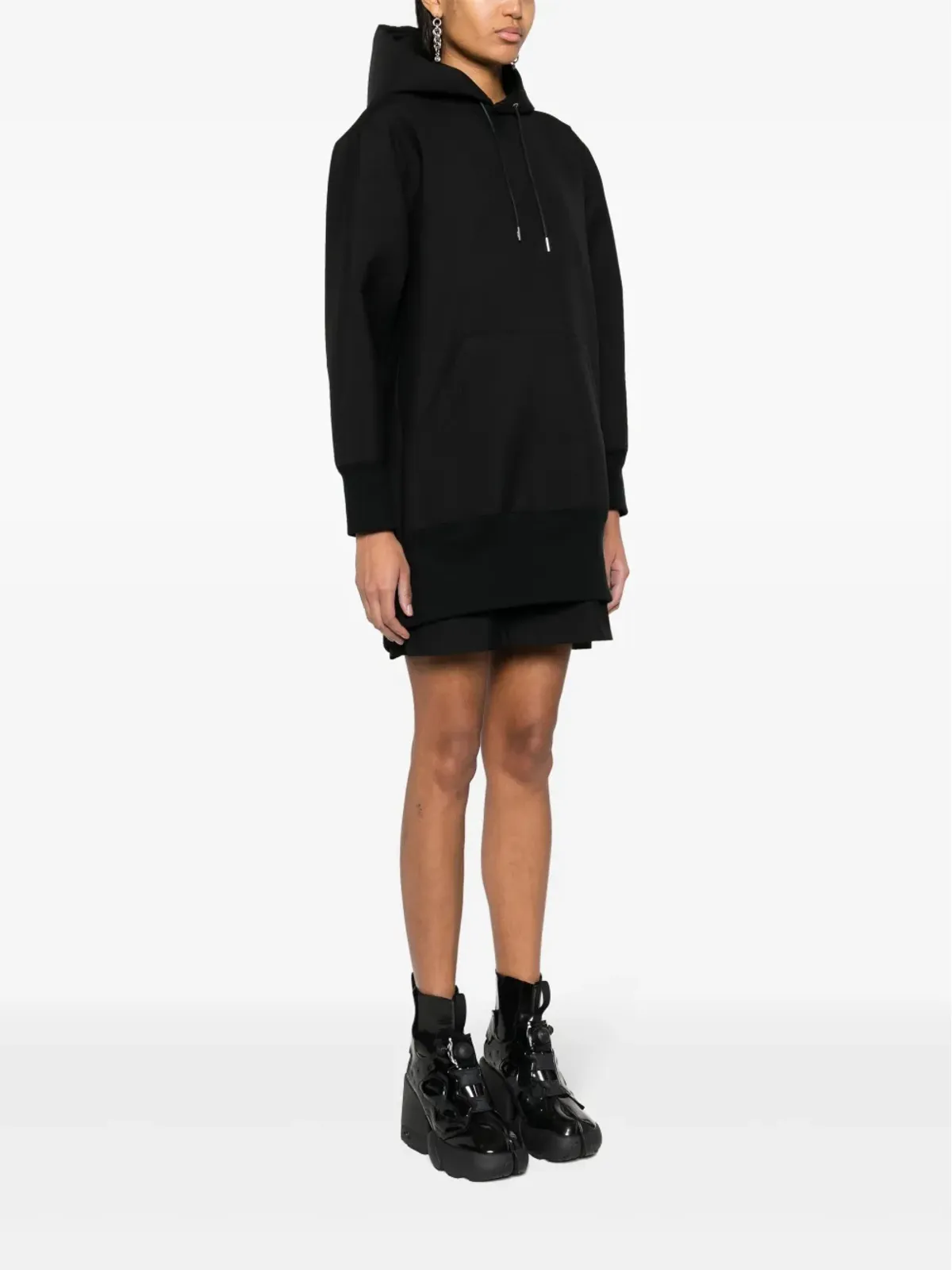 sacai レイヤードデザイン コットン スウェットシャツ - 画像3
