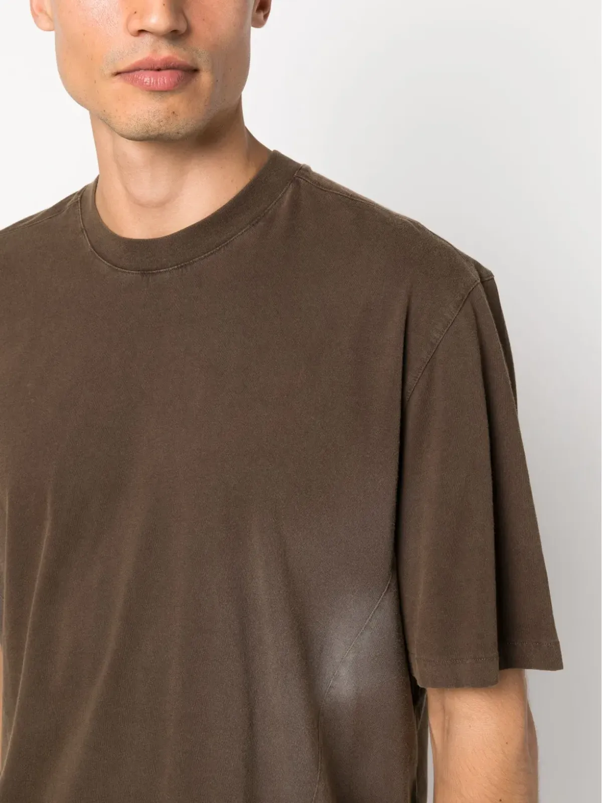 ENTIRE STUDIOS ブリーチ風オーガニックコットンTシャツ ブラウン - 画像5