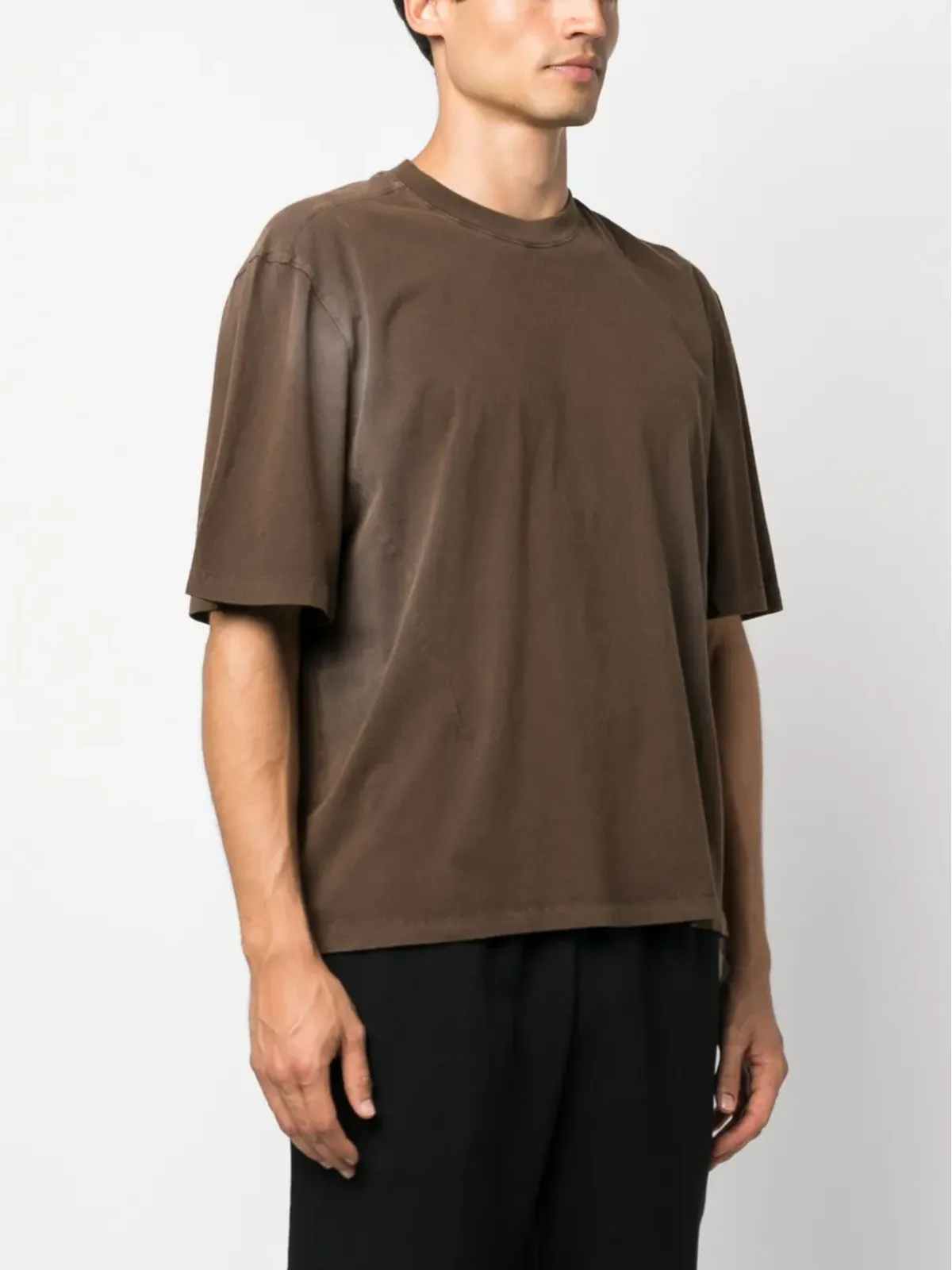 ENTIRE STUDIOS ブリーチ風オーガニックコットンTシャツ ブラウン - 画像3