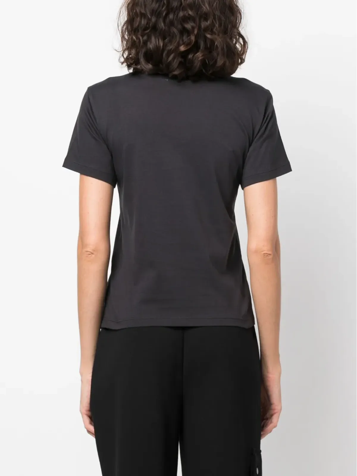 Emporio Armani ロゴプリント コットンTシャツ ブルー - 画像4