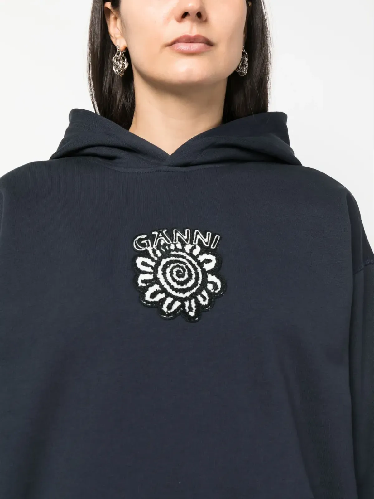 GANNI Isoli Flower オーガニックコットン パーカー - 画像5