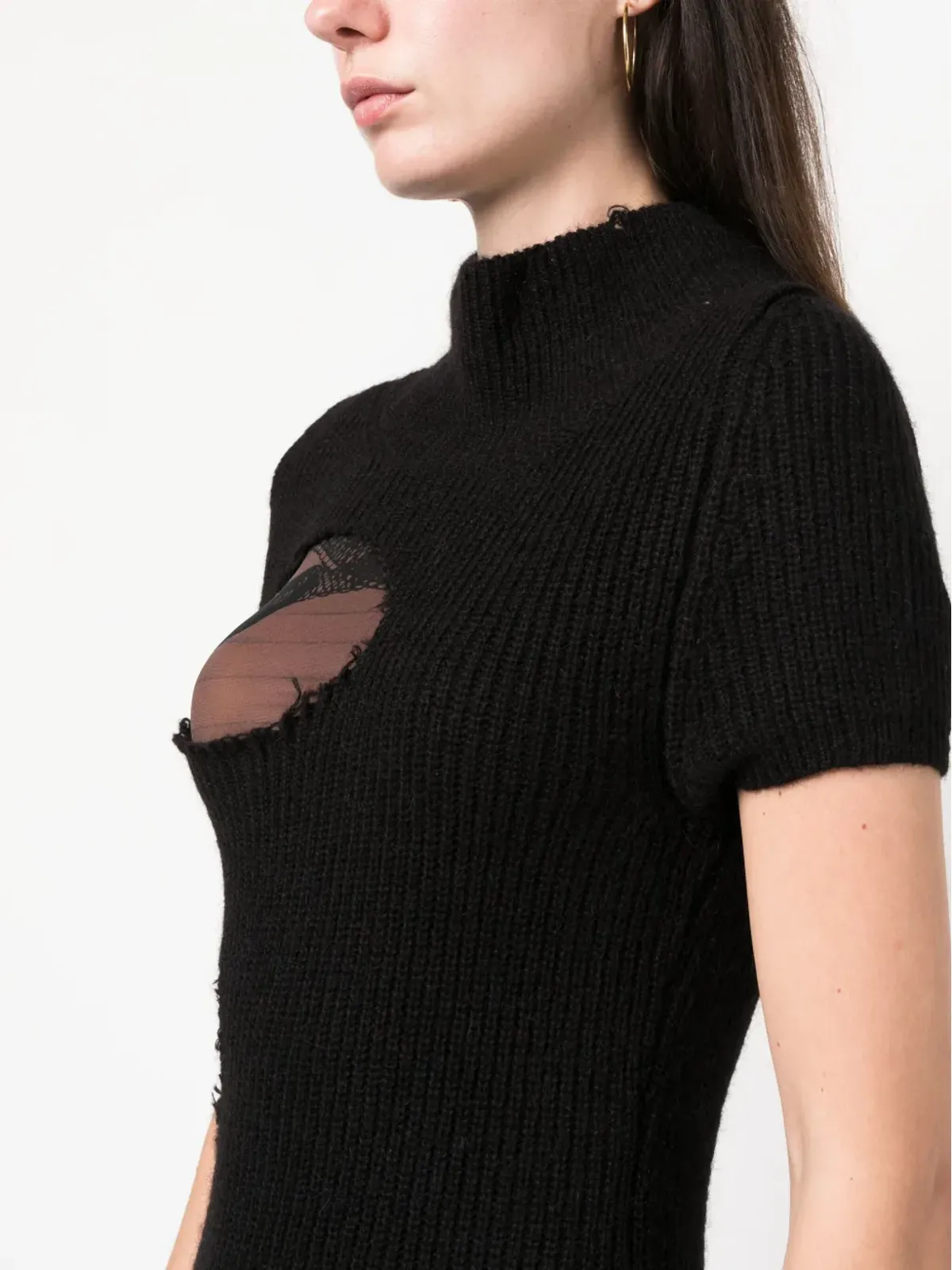 MM6 Maison Margiela カットアウトリブミニドレス - 画像5