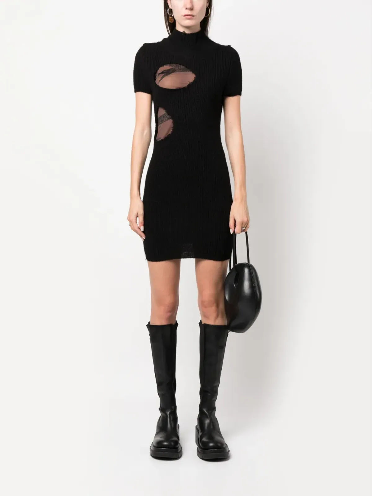 MM6 Maison Margiela カットアウトリブミニドレス - 画像2