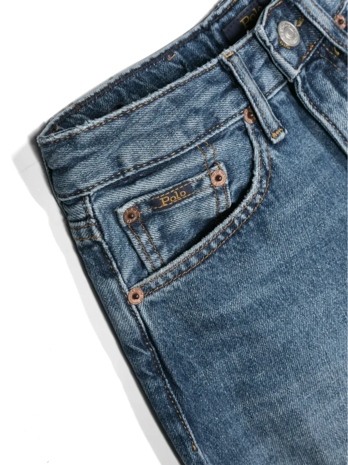 POLO RALPH LAUREN KIDS ロゴパッチ・ストレートジーンズ - Blue - 画像3
