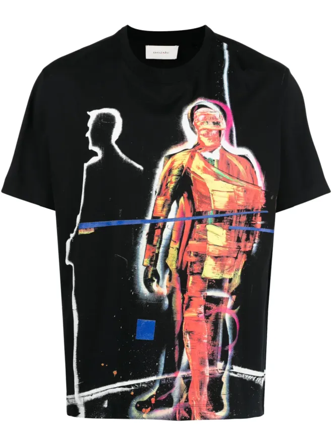 Limitato Limitato グラフィックプリント半袖コットンTシャツ - ブラックの商品画像